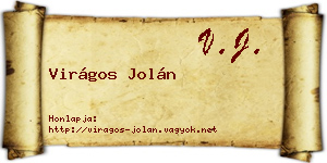 Virágos Jolán névjegykártya