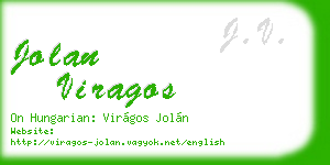 jolan viragos business card