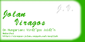 jolan viragos business card